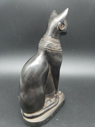 Black Stone Finish Egyptian Cat Goddess Bastet 7.  5 