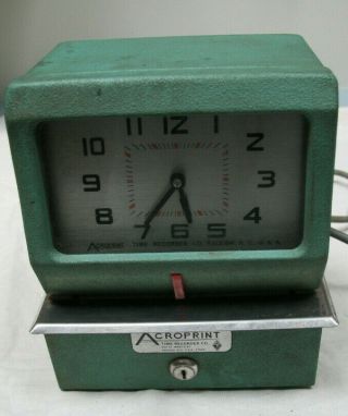 Vintage Acroprint Time Recorder Clock 150nr - No Key