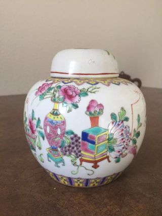 19c Chinese Antique Famille Rose Porcelain Flower Jar