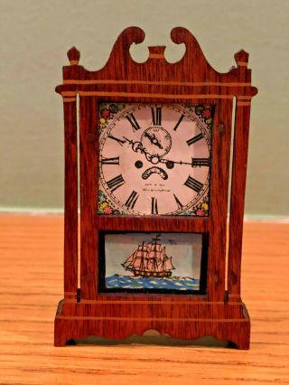 Vintage Tynietoy Tynie Toy Dollhouse Miniature Antique High Detail Mantel Clock