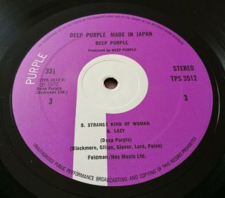 Deep Purple Made In Japan Ultra - Rare Decca Pressing Uk1st 1u,  Porky Nm Vinyl