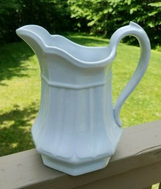 Large Antique T R Boote White Ironstone Sydenham Shape Water Pitcher 1851
