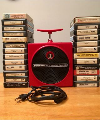 Vintage Panasonic Rq830s Red Dynamite Tnt 8 Track Player With 25 Tapes.