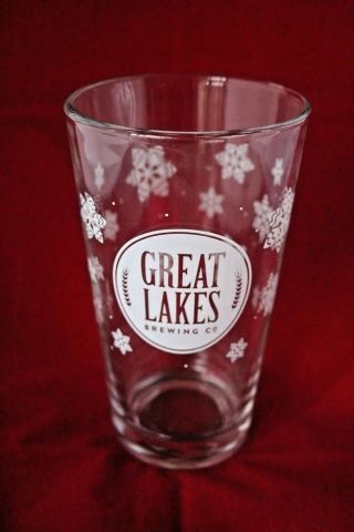Great Lakes Brewing Cleveland Christmas Ale Snowflakes 16oz Beer Pint Glass