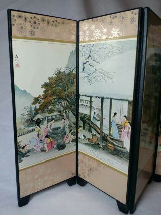 Vintage Korean Custom Drawing Mini 8 Panel Folding Screen Daily Life Customs 2