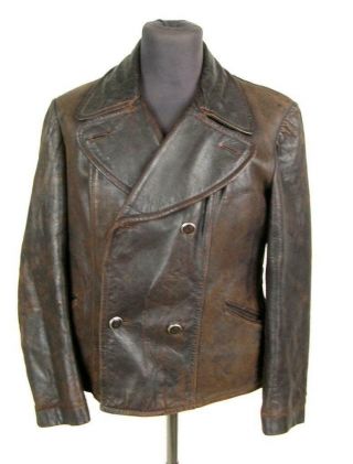 Ww2 Wwii German Army Young Organization Leather Jacket Coat
