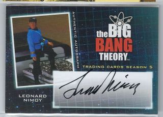 Leonard Nimoy The Big Bang Theory Season 5 Signature Auto Autograph Ssp Spock