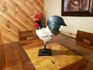Rooster Wood Carving Chicken Carving Folkart Duck Decoy Casey Edwards