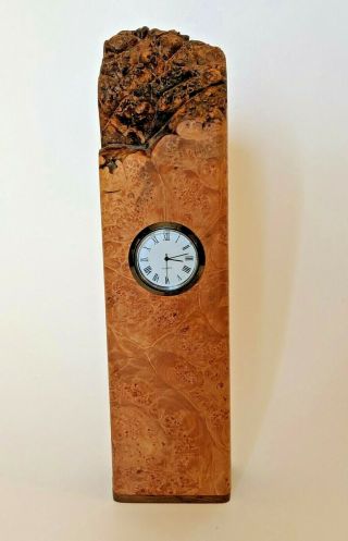 Michael Elkan Maple Leaf Studio Burl Wood Clock