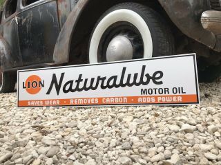 Antique Vintage Old Style Lion Gasoline Oil Service Station Sign