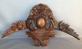 Huge Heavy Antique French Furniture Ornament 19th Century Napoleon Iii Flowers