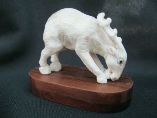 Hand Carved Statue Of A Scottish Stag - Made From Red Deer Antler