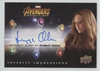 2018 Avengers Infinity War Auto Elizabeth Olsen Scarlet Witch Autograph Card