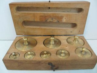 8 Pc Set Brass Scale Weights L