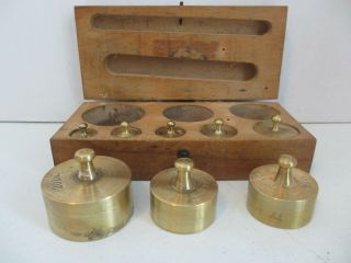 8 PC SET BRASS SCALE WEIGHTS L 3
