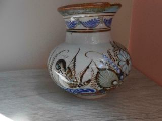 Ken Edwards Ke A Mexico El Polomar Pottery Vase Bird Flowers & Butterflies