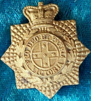 Pre Federation Victorian Military Forces Cap Badge 1893