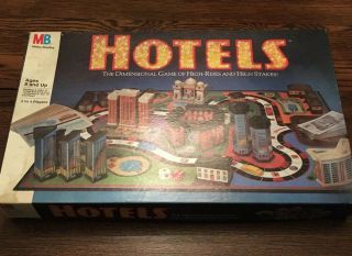 Vintage Board Game Hotels 1987 Milton Bradley 100 Complete Lightly Played