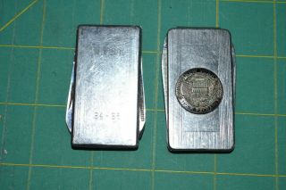 2 Vintage York Stock Exchange Nyse 1964 - 65 Money Clip Pocket Knife Imperial