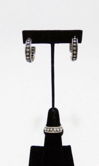 Mignon Faget Vintage 925 Sterling Beaded Earring & Ring Set Euc 18.  5g