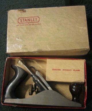 Vintage Stanley No 4 Smooth Plane Old Woodworking Tool W Box,  & Small Box