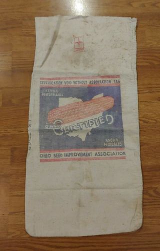 Vintage Ohio Certified Seed Sack,  Ohio Seed Improvement Association