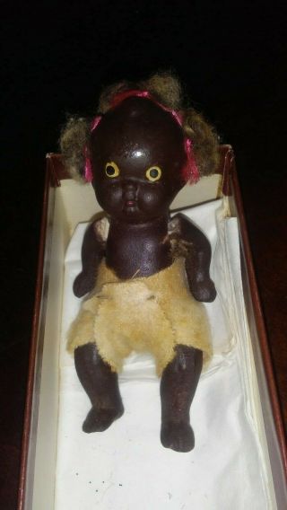 Small 3 Inch Black Americana Jointed Baby Doll Stamped Japan