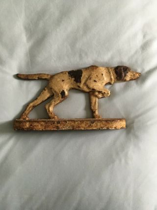 Cast Iron Painted Hunting Dog Door Stop/ Bookend,  Hubley?