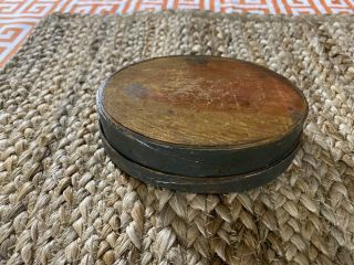 Rare antique shaker Bent Wooden small 6” oval primitive art tramp Trinket box 3