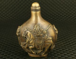 Rare Old Bronze Hand Cast Guan Gong Statue Hero Statue Snuff Bottle Table Deco