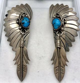Vintage 1970’s Navajo Native Amerian Turquoise Earrings