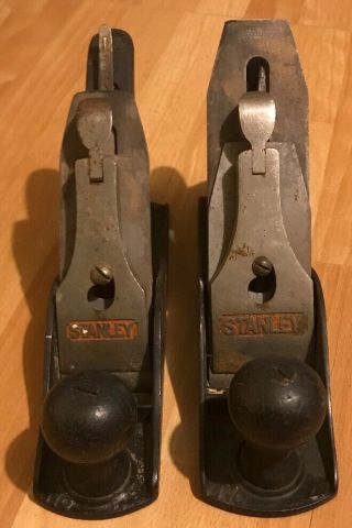 Two Vintage Stanley Wood Planes - No.  3 And No.  4 - Made In U.  S.  A.