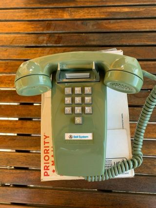 Vintage Bell System Western Electric Green 10 Button Dial Wall Phone