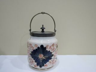 Antique Crackle Imari Pattern Biscuit Barrel Jar