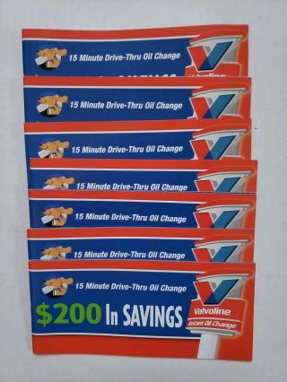 Valvoline $200 In Savings Coupons Booklet Never Use No Expiration Date