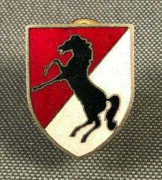 Us Army 11th Armored Cavalry Regiment Dui Nh/k Cb Di Pin Badge Unit Crest 875j