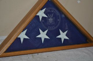U S Military/us Navy Funeral Flag Folded W/case 18 X 26 X 18