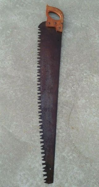 Vintage Warranted Superior One Man Cross Cut Saw 42 " Champion Tooth Blade
