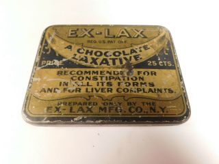Vintage Ex - Lax Tin A Chocolate Laxative -