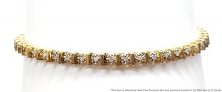 14k Yellow Gold Approx 0.  50ctw Diamond Ladies Vintage Tennis Bracelet