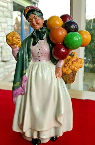 Vintage Royal Doulton Figurine Biddy Pennyfarthing 9 " Balloon Lady Same Day Ship