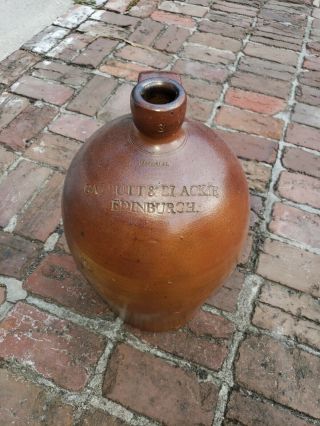 Extremely Rare Antique 3 Gallon Stoneware Whiskey Jug Crock Blackie