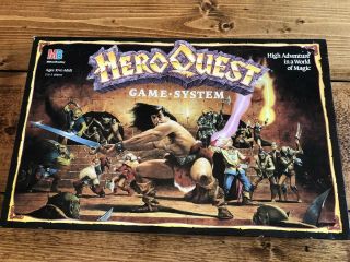 Vintage Hero Quest 1990 Board Game System Complete Milton Bradley Heroquest