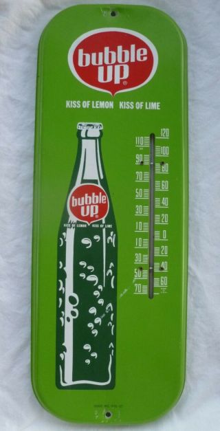 Vintage (1950s) Bubble Up Thermometer / Metal Sign: 16.  0 " X 6.  0 "
