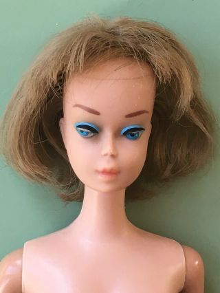 Vintage Barbie Head Only Long Hair Low Color 1966 Tlc