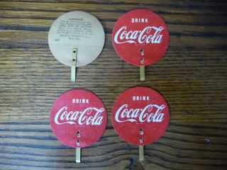 4 Vintage Coca Cola Advertising Paper Sticker Calendar Wall Holders W/clip