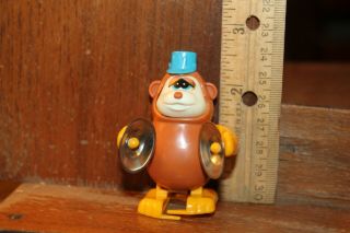 Vintage Tomy Wind Up Walking Monkey With Cymbals Non -