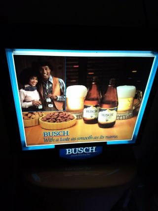 Vintage Busch Bavarian Beer Sign Black Americana Cowboy Western Man Cave Bud