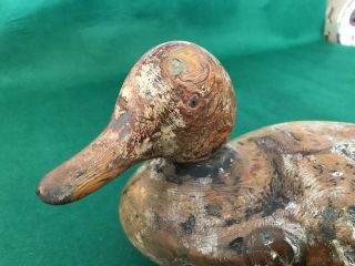 Late 1930’s Solid Wood,  Hand Carved,  And Signed Duck Decoy
