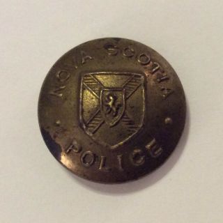 Rare 1930s Nova Scotia Police Button Brass 3/4” Provincial Pre - Rcmp Nwmp
